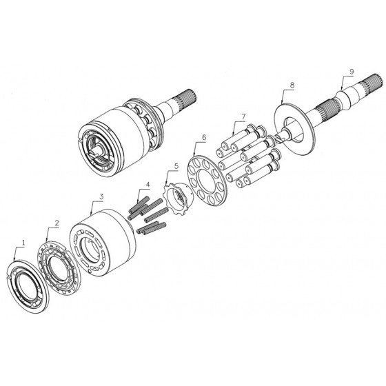 性能のSauer Danfossポンプ部品、SPV6-119油圧ポンプの掘削機の部品